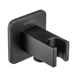 Шланговое подсоединение Swedbe Platta 5504B с держателем чёрный